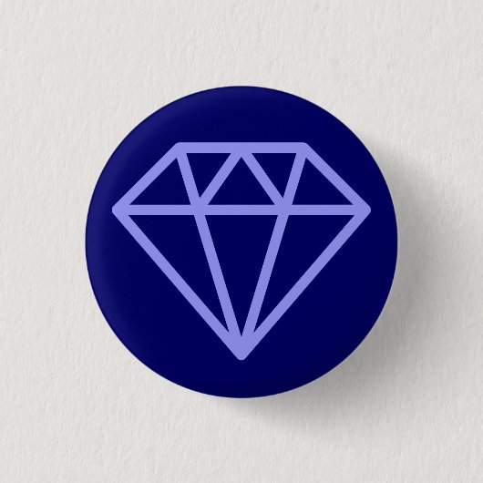 Badge Rond 2,50 Cm Diamant simple - Bleu pastel sur Deep Navy (Devant)