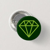 Badge Rond 2,50 Cm Diamant simple - Martian Green sur Dk Forest Green (Devant & derrière)