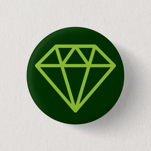 Badge Rond 2,50 Cm Diamant simple - Martian Green sur Dk Forest Green (Devant)