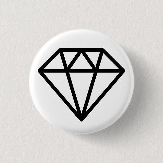 Badge Rond 2,50 Cm Diamant simple - Noir sur Blanc (Devant)