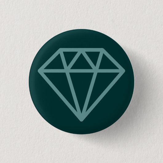 Badge Rond 2,50 Cm Diamant simple - Ocean Green sur Dk Moss Green (Devant)