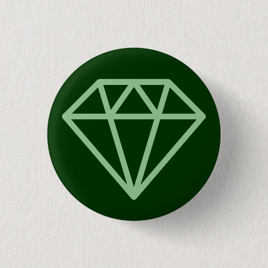 Badge Rond 2,50 Cm Diamant simple - Vert dégradé sur Vert Forêt foncé (Devant)