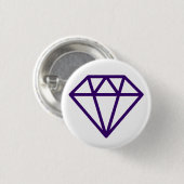 Badge Rond 2,50 Cm Diamant simple - Violet profond sur blanc (Devant & derrière)