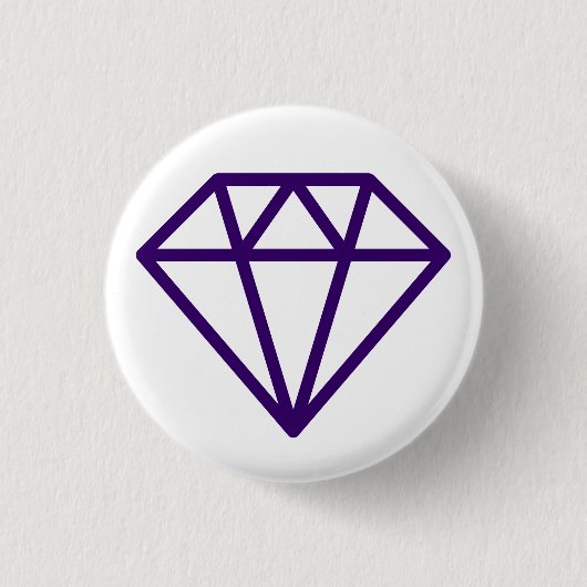 Badge Rond 2,50 Cm Diamant simple - Violet profond sur blanc (Devant)