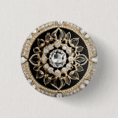 Badge Rond 2,50 Cm Diamants blancs impeccables et mandala de cercle o (Devant)