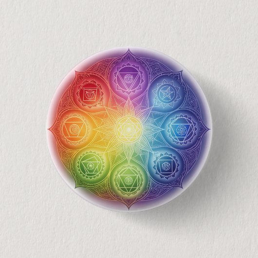 Badge Rond 2,50 Cm Die 7 Chakren´9 (Devant)