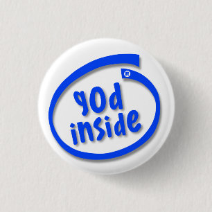 Badge Rond 2,50 Cm Dieu à l'intérieur