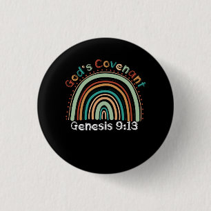 Badge Rond 2,50 Cm Dieu Alliance Boho Rainbow Genèse 9 13 Christian