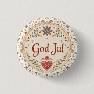 Badge Rond 2,50 Cm Dieu nordique Jul | Noël norvégien