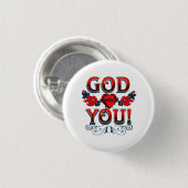 Badge Rond 2,50 Cm Dieu t'aime (Devant & derrière)