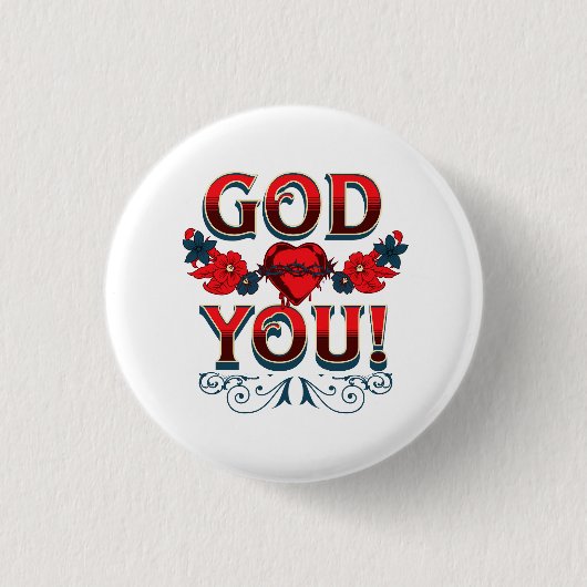 Badge Rond 2,50 Cm Dieu t'aime (Devant)