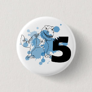 Badge Rond 2,50 Cm Dino 5e Anniversaire Pin