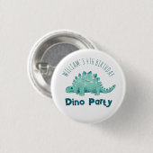 Badge Rond 2,50 Cm Dinosaur Boys Party Stegosaurus (Devant & derrière)