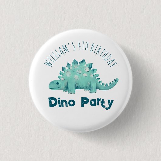 Badge Rond 2,50 Cm Dinosaur Boys Party Stegosaurus (Devant)