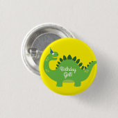 Badge Rond 2,50 Cm Dinosaur mignon 1er Anniversaire Bouton (Devant & derrière)