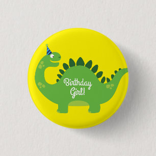 Badge Rond 2,50 Cm Dinosaur mignon 1er Anniversaire Bouton