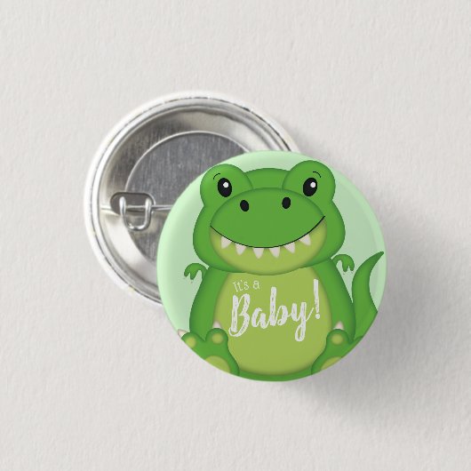 Badge Rond 2,50 Cm Dinosaure Baby shower T-Rex (Devant & derrière)