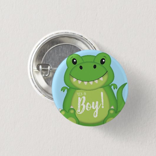 Badge Rond 2,50 Cm Dinosaure Baby shower T-Rex (Devant & derrière)