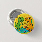 Badge Rond 2,50 Cm Dinosaure Bébé (Devant & derrière)