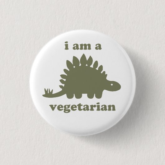 Badge Rond 2,50 Cm Dinosaure végétarien de Stegosaurus - vert (Devant)