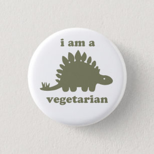 Badge Rond 2,50 Cm Dinosaure végétarien de Stegosaurus - vert