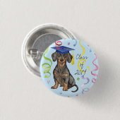 Badge Rond 2,50 Cm Diplômé de Dachshund (Devant & derrière)