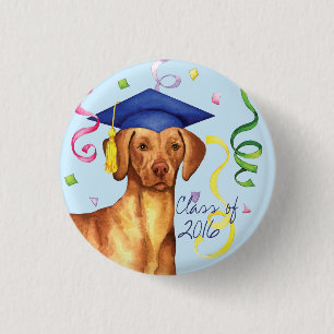 Badge Rond 2,50 Cm Diplômé de Vizsla