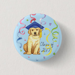 Badge Rond 2,50 Cm Diplômé du Yellow Lab
