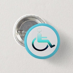 Badge Rond 2,50 Cm Disabled Symbol & wheelchair / disability button