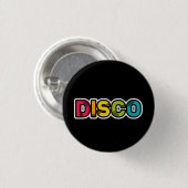 Badge Rond 2,50 Cm DISCO vinyle rétro (Devant & derrière)