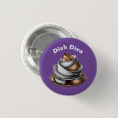 Badge Rond 2,50 Cm Dish Diva (Devant & derrière)