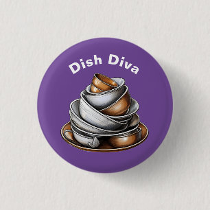 Badge Rond 2,50 Cm Dish Diva