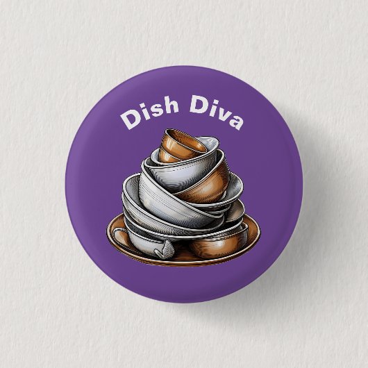 Badge Rond 2,50 Cm Dish Diva (Devant)