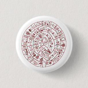 Badge Rond 2,50 Cm Disque Phaistos de Minoan Crete Button
