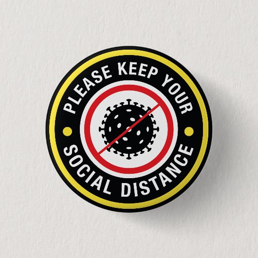 Badge Rond 2,50 Cm Distance sociale (Devant)