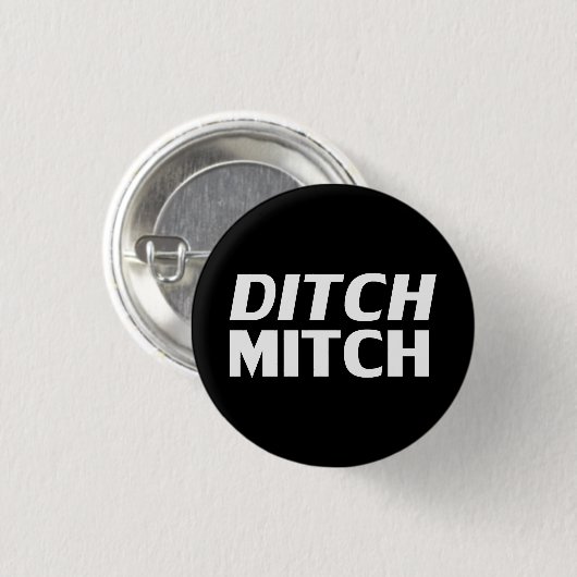 Badge Rond 2,50 Cm Ditch Mitch noir blanc typographie moderne drôle (Devant & derrière)