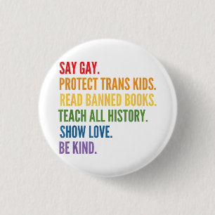 Badge Rond 2,50 Cm Dites Gay Protéger les enfants trans Lire Livres i