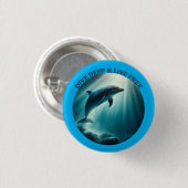 Badge Rond 2,50 Cm Dive Deep Live Dolphin gratuit (Devant & derrière)