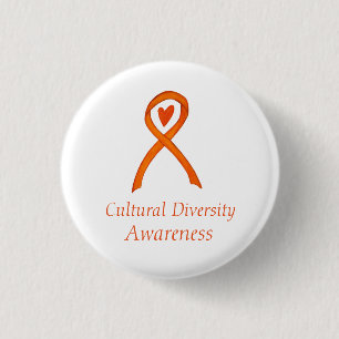 Badge Rond 2,50 Cm Diversité culturelle Sensibilisation Ruban Couleu