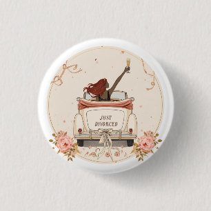 Badge Rond 2,50 Cm Divorcée en fleurs bouton élégant