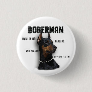 Badge Rond 2,50 Cm Doberman