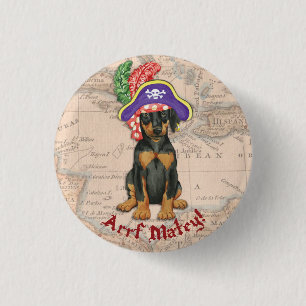 Badge Rond 2,50 Cm Doberman Pinscher Pirate