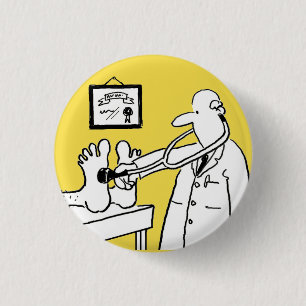Badge Rond 2,50 Cm Docteur avec pied de contrôle de stéthoscope