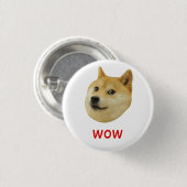 Badge Rond 2,50 Cm Doge Très Waouh Beaucoup Chien Telle Shiba Shibe I (Devant & derrière)