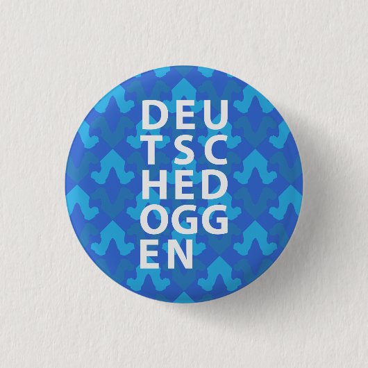 Badge Rond 2,50 Cm Doggen Muster Kopf Blau (Devant)