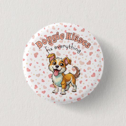 Badge Rond 2,50 Cm Doggie Kisses Button (Devant)