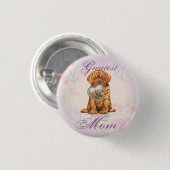 Badge Rond 2,50 Cm Dogue Heart Maman (Devant & derrière)