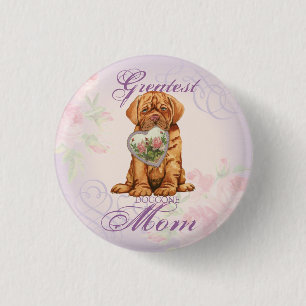 Badge Rond 2,50 Cm Dogue Heart Maman