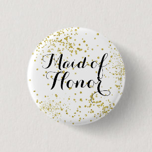 Badge Rond 2,50 Cm Domestique mignonne de parties scintillantes d'or