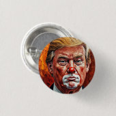 Badge Rond 2,50 Cm donald trump clown (Devant & derrière)